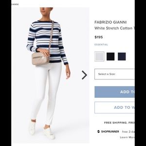 Fabrizio Gianni White Denim Stretch Jeans NWOT sz 4 Designer Luxury High End